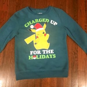 Pokemon holiday fleece sweatshirt kids size L